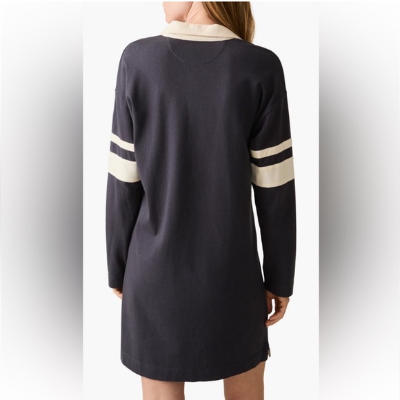 Faherty Sports Jersey Polo Dress Womens Small Long Sleeve Sea Storm Blue Rugby - Picture 5 of 14